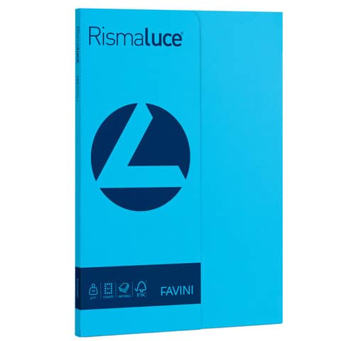 Carta colorata Favini Rismaluce colori forti 90 g/m² A4 - risma da 100 ff azzurro - A69G144
